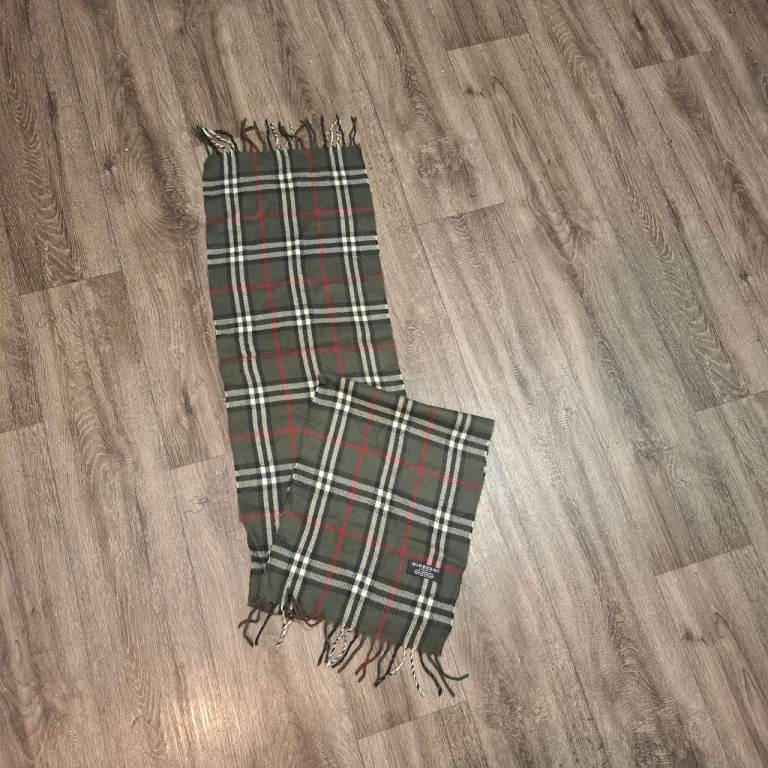 Dark grey 100% cashmere burberry scarf
