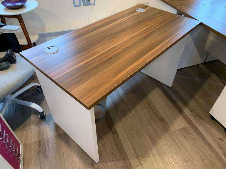 5 x White walnut office computer task study desk