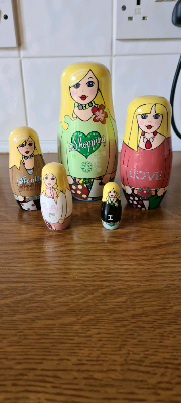 Russian type wooden doll,  perfect condition, 5 in total
