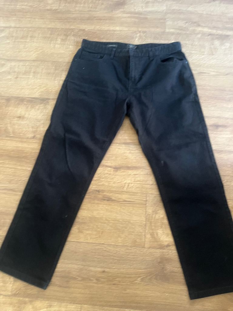 Next Men's Black Straight Fit Jeans - Size 36R, Good Condition