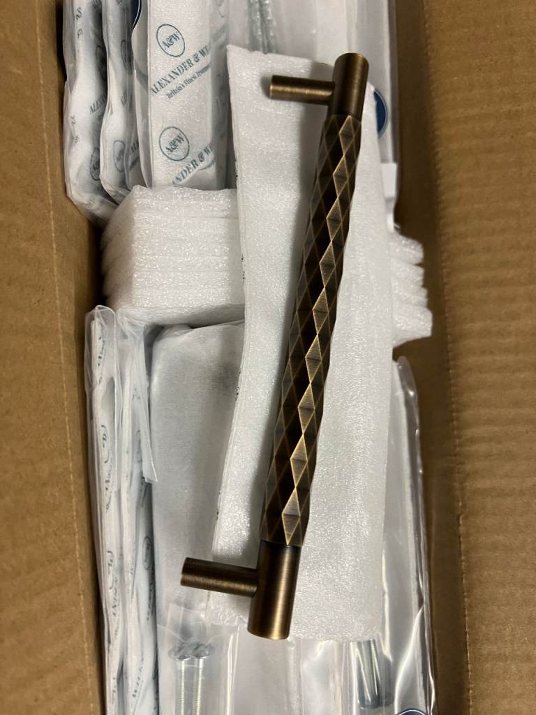 BOX of 10 AW Diamond Pull Handles 160mm NEW Cabinet Kitchen Solid Brass