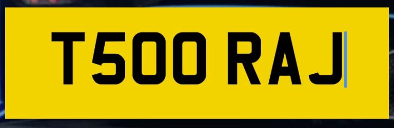 Private Number Plate - T500 RAJ