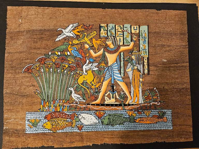3 Egyptian papyrus paintings 