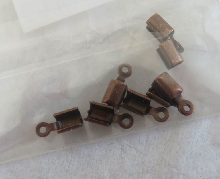 Cord Clasp 8pcs nickel free - jewerly antique copper