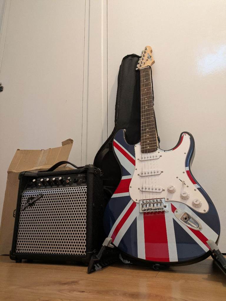 Electric Guitar - Union Jack / Flag Design + free amplifier