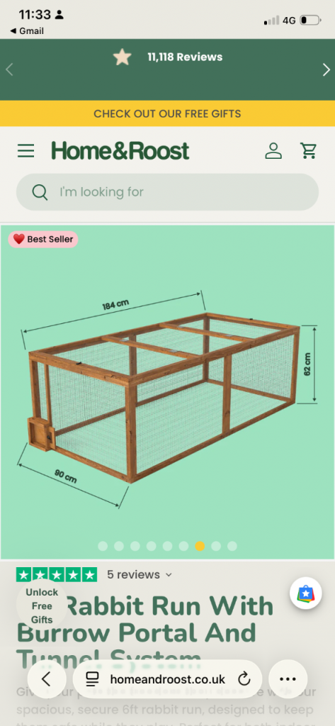 	6ft Rabbit Run With Burrow Portal and Tunnel System 