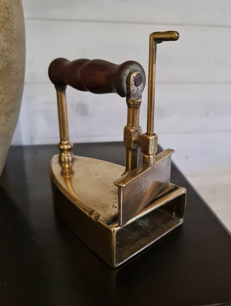 A Pair Rare Antique Victorian Solid Brass Flat Irons