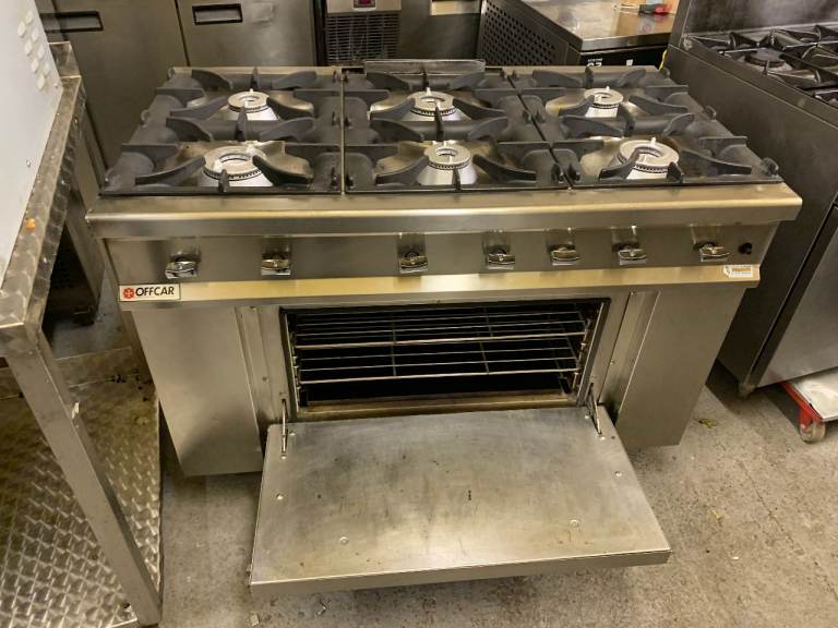 CATERING  Commercial 6-Burner Gas Range Cooker with Oven CAFE KEBAB CHICKEN RESTAURANT SHOP BBQ