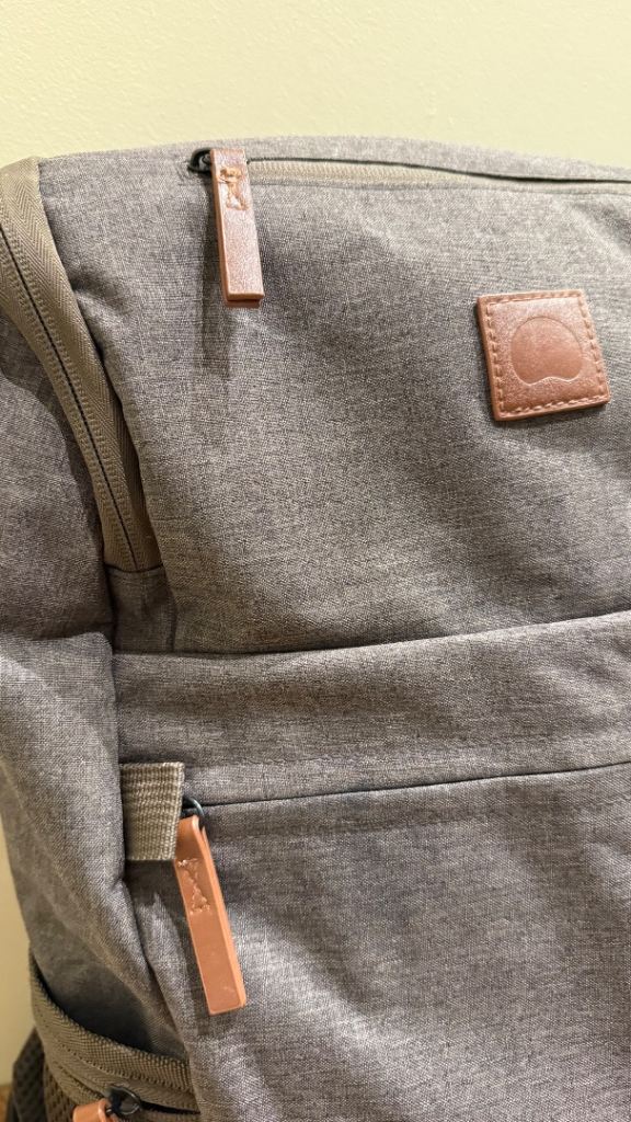 Premium Heather Grey Laptop Bag / Backpack – Leather Accents, Mesh Side Pockets, Like New!