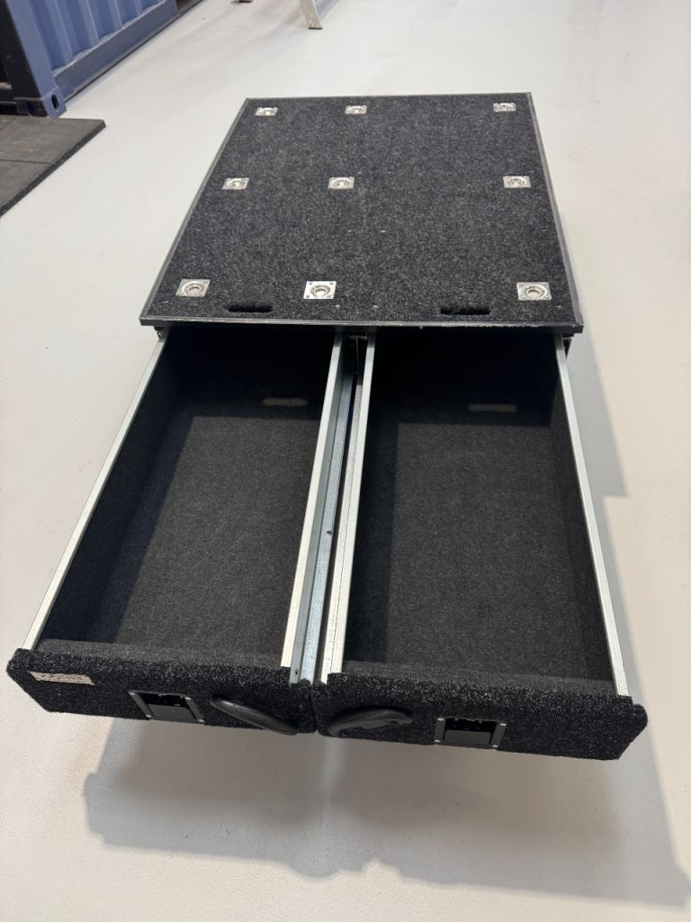 Direct 4x4 Expedition fixed carpet‑top twin drawer storage system