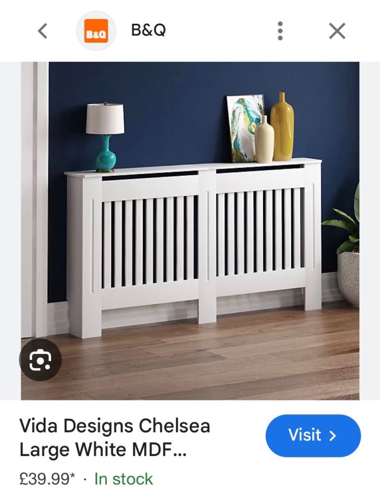 Vida Designs Chelsea Large White Radiator Cover MDF