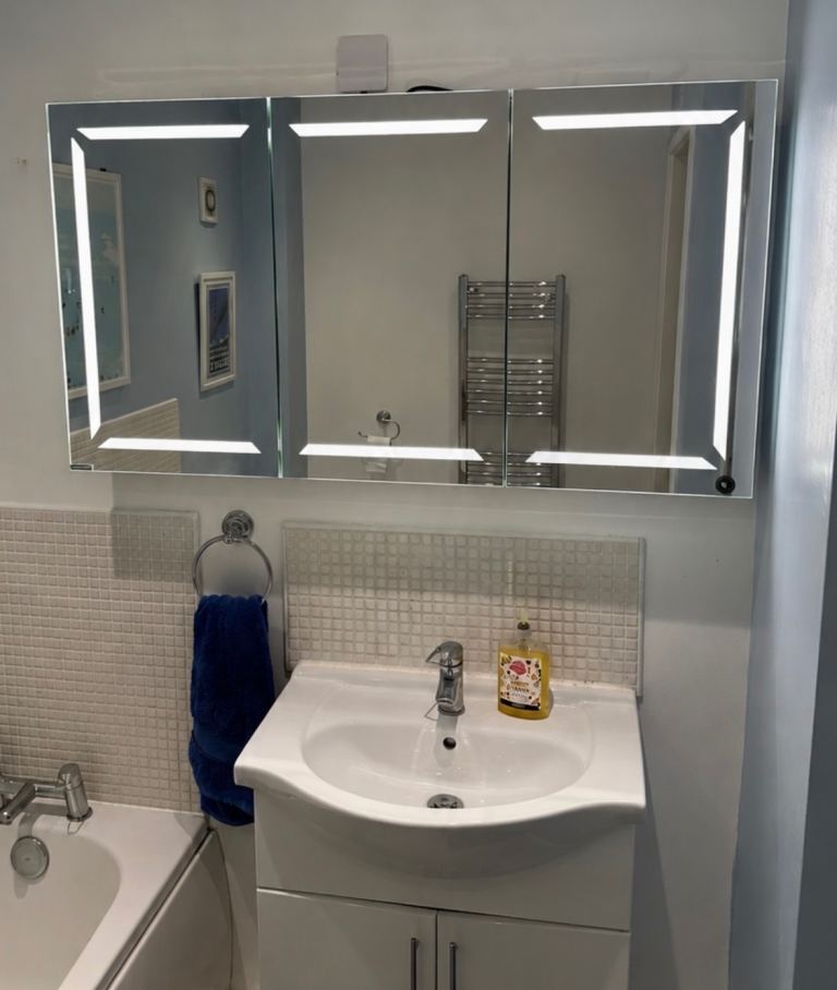 Bathroom Mirrored Cabinet with Integrated LED Lights
