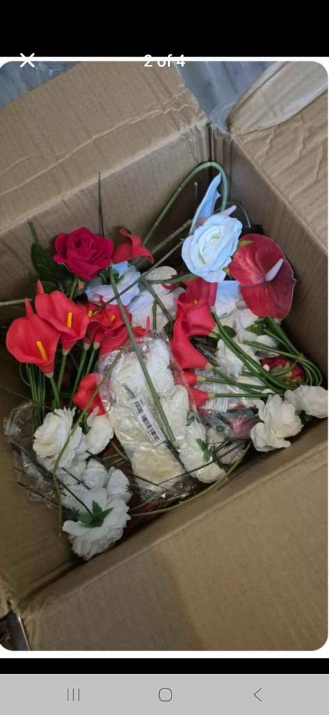 Huge joblot of mixed artificial flowers. Some new some used once for wedding 