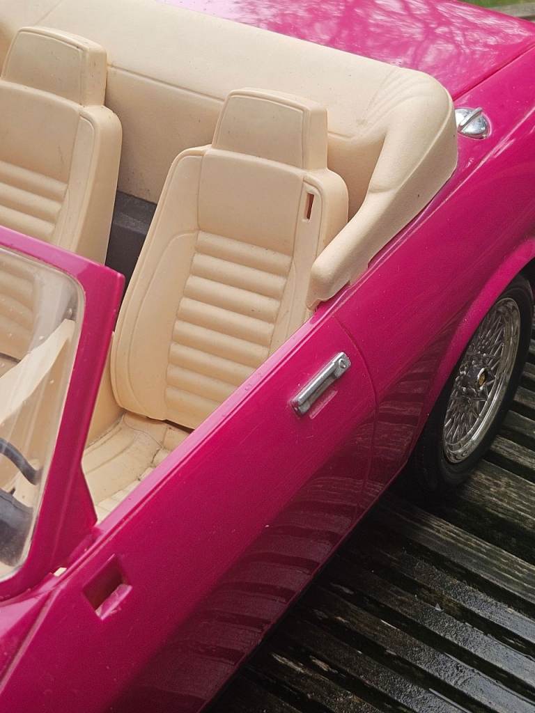 Vintage Barbie Pink Jaguar XJS Convertible Toy Car