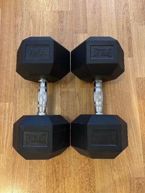 2 x 30KG Hex Dumbbells