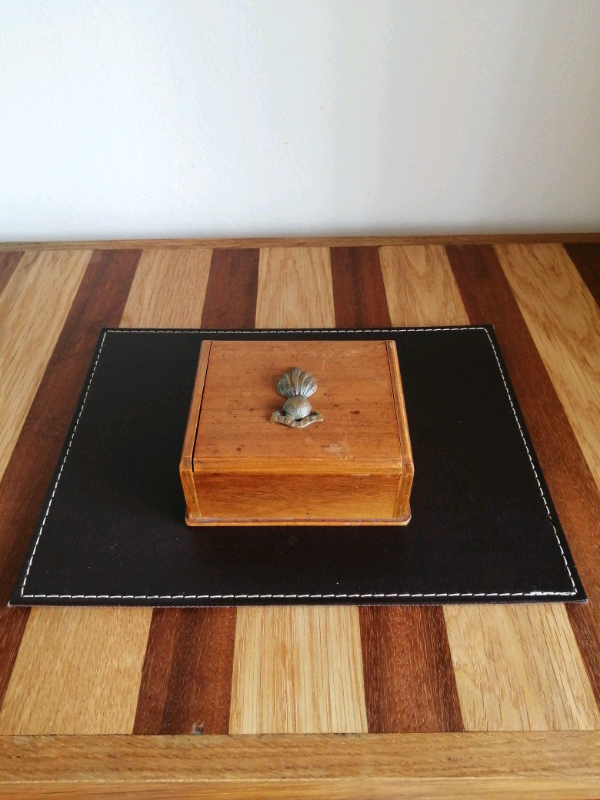 Vintage Military badge wooden box