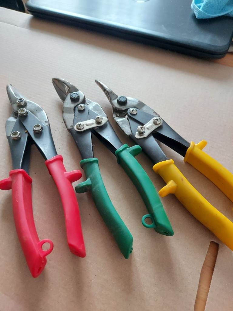 Set of 3 Tin Snips / Aviation Snips – Good Condition