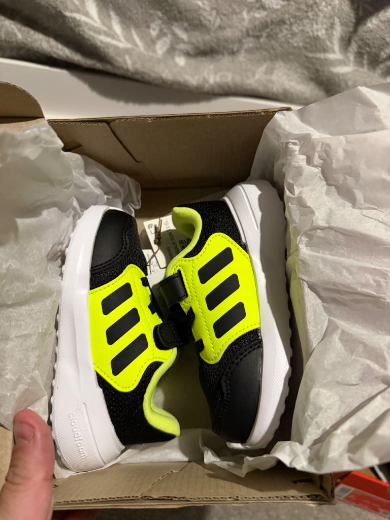 Adidas Tensaur Run 3.0 EL I Kids Trainers - Black/Yellow, Size 6K