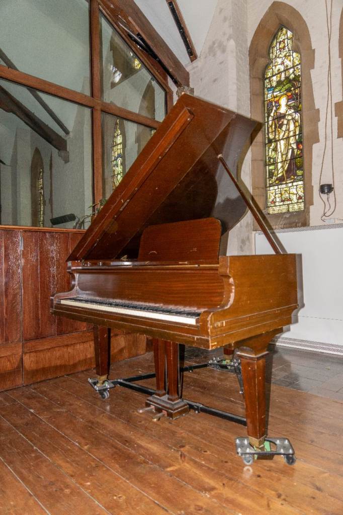 Chappell Baby Grand Piano Mahogany Made In England With Steel A-Frame and Stool