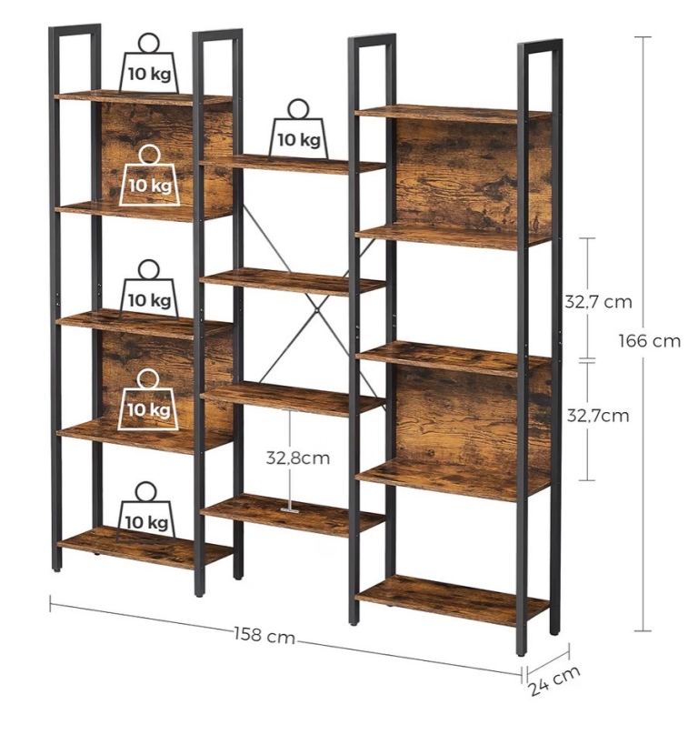 Industrial Style Large Bookshelf / Display Unit - Good Condition