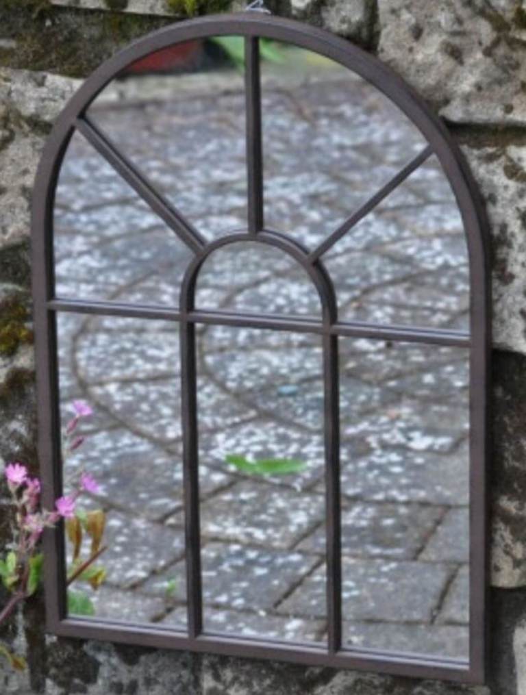 Metal garden mirror