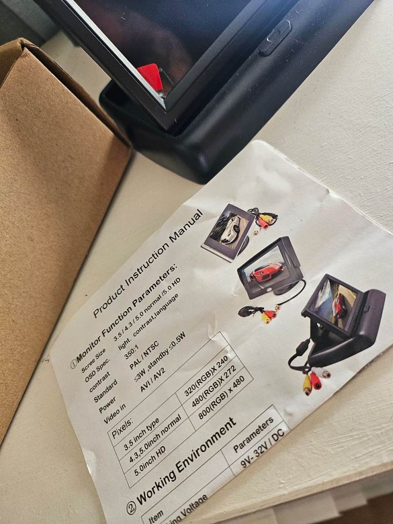 Motorhome reversing camera 