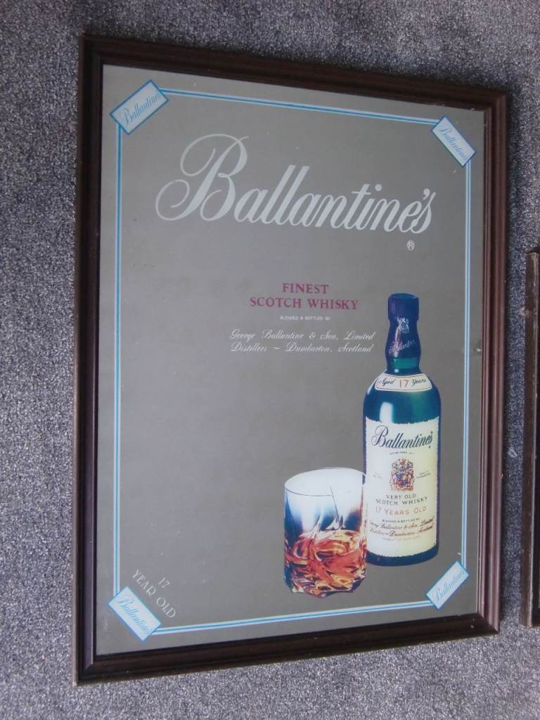 Rare Vintage Mirror Ballantines advertising mirror.