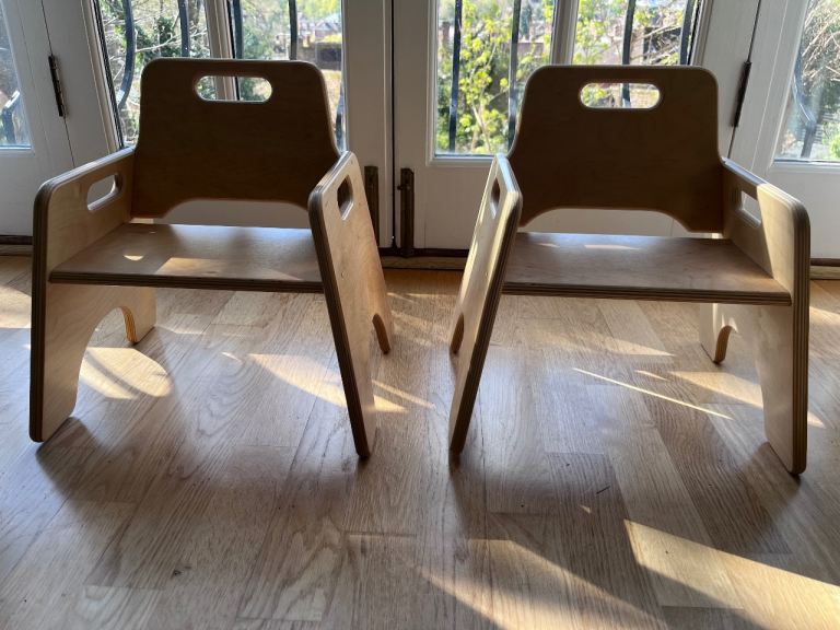 Wooden Toddler Chairs (pair) in Excellent Condition 