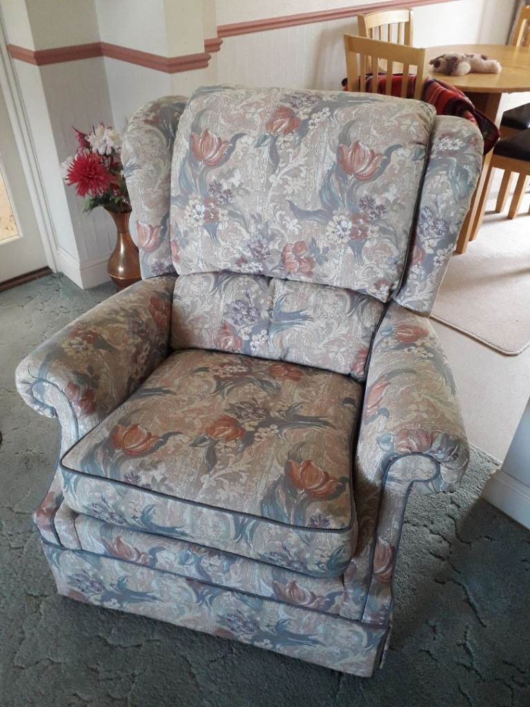 G-plan.  2 seater sofa and arm chair and foot stool
