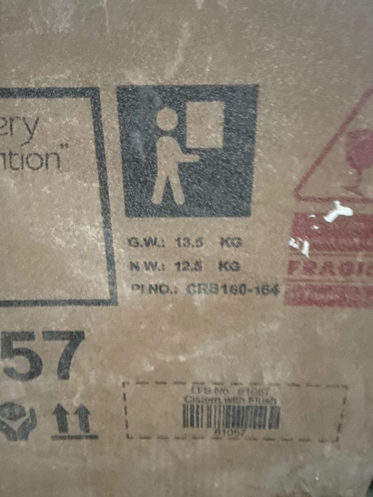 Cistern - closed couple cistern only. 