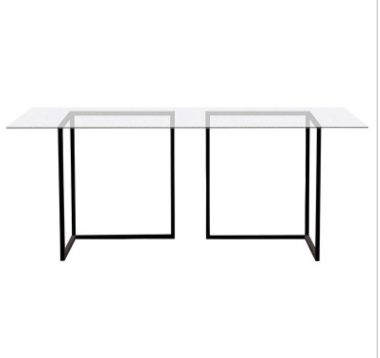 Habitat Nic Glass Office Desk- Teal legs 