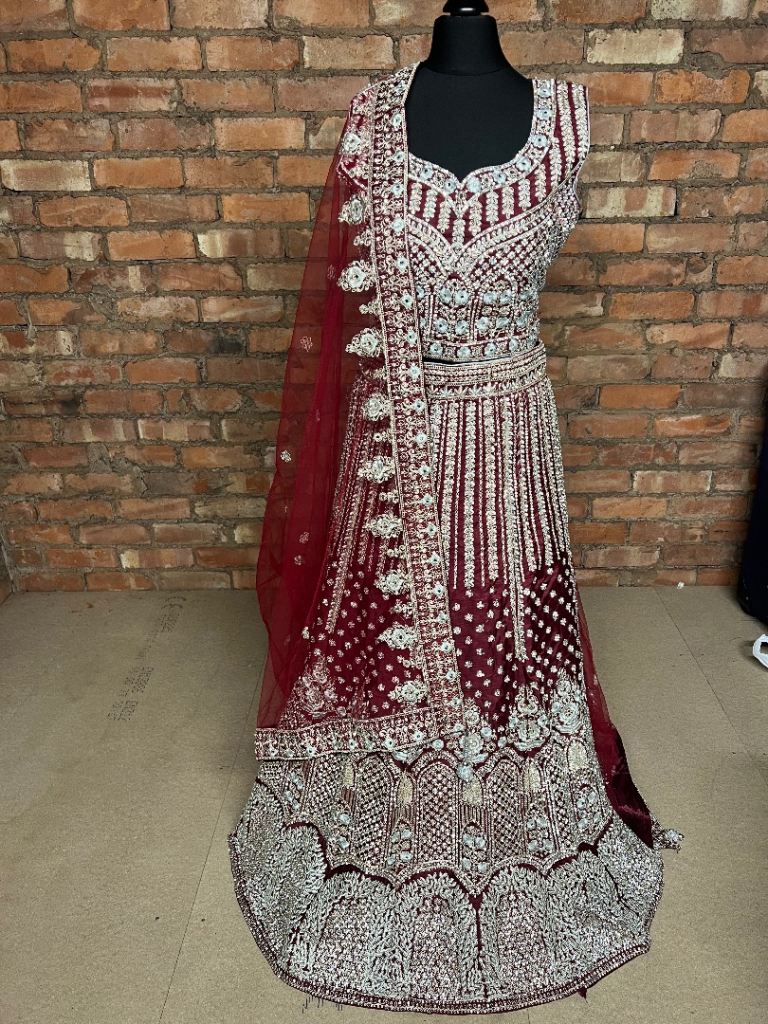 ONO Brand new Bridal lengha maroon Dress