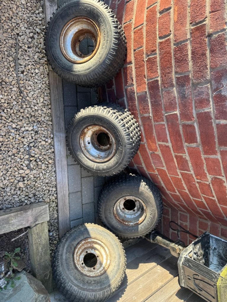 Quad wheels all matching tyres with loads of life on them 