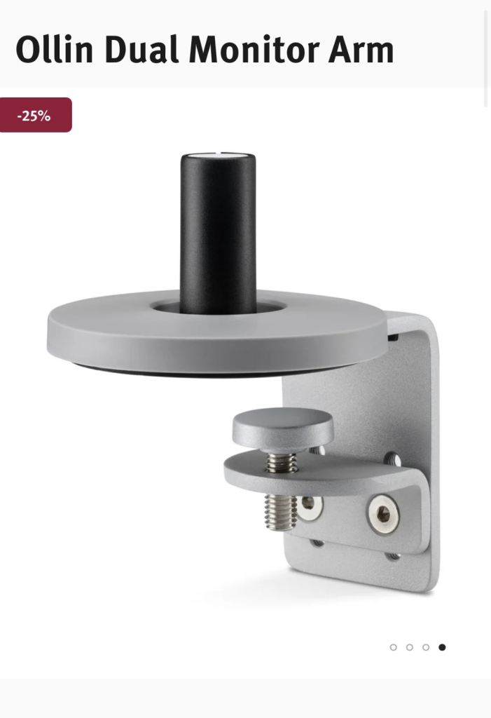 Ollin Dual Monitor Arm Silver