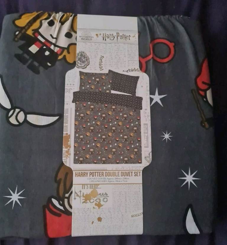 Harry Potter Double Duvet Cover Set Ron hermione hagrid Reversible