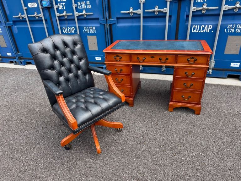 Vintage Captains desk £350 Armchair £200 fantastic quality Possible Delivery 
