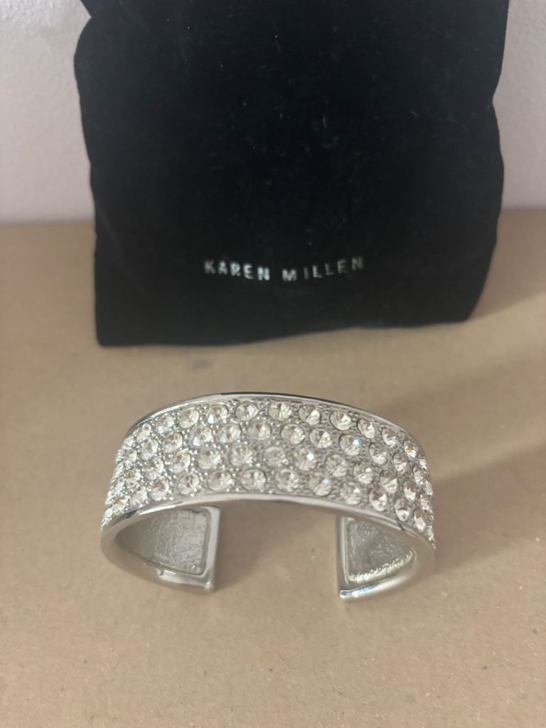 Karen Mullen  Silver Crystal cuffed bracelet 