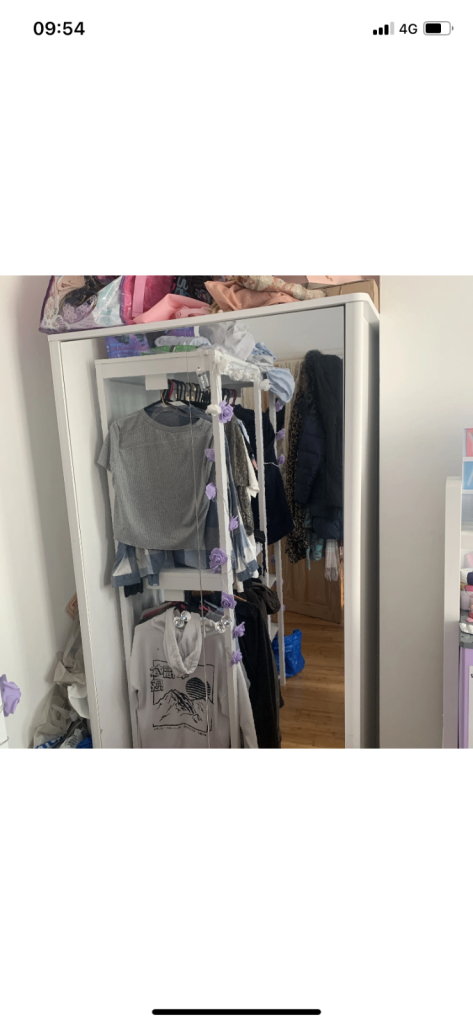 White Crystal Mirrored 3 Piece Bedroom Furniture Wardrobe Drawers Girls Bedroom