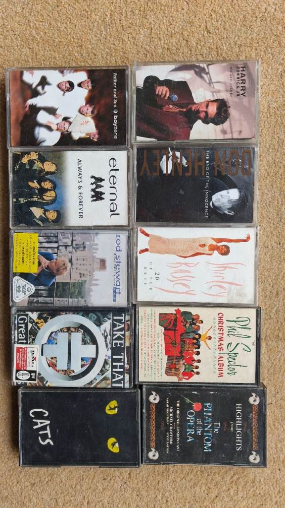 10 Mixed Music Cassette Tapes.