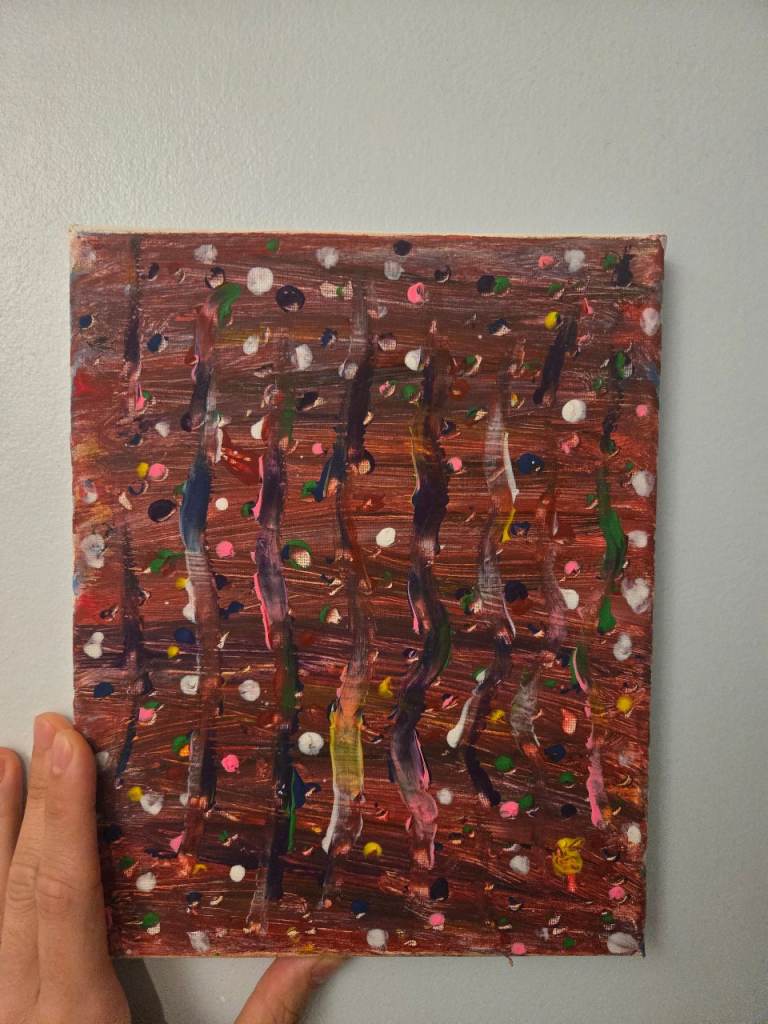 Painting frame rainy window