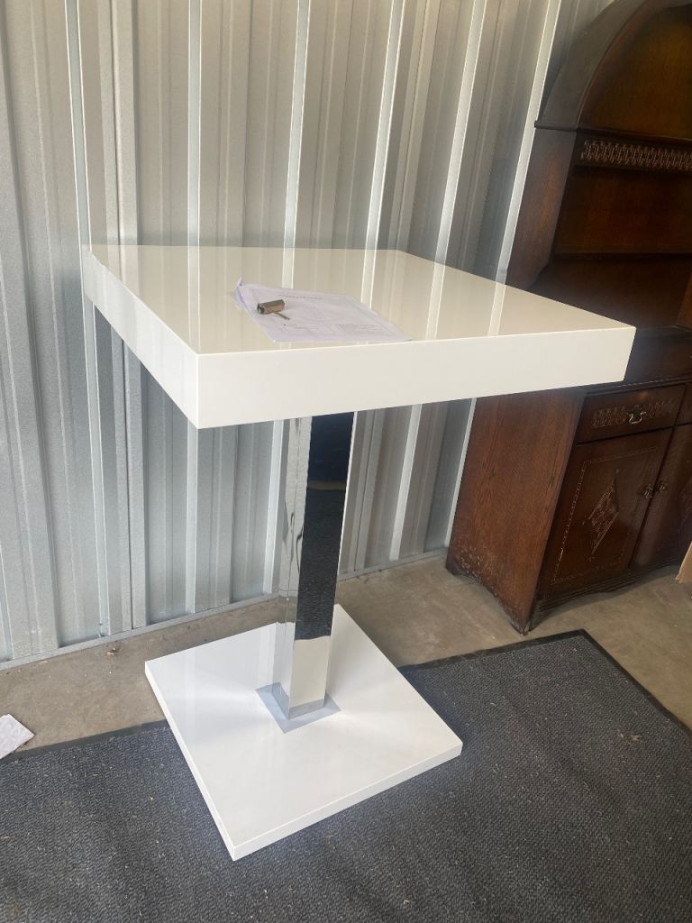 Brand New White High Gloss Bar Table