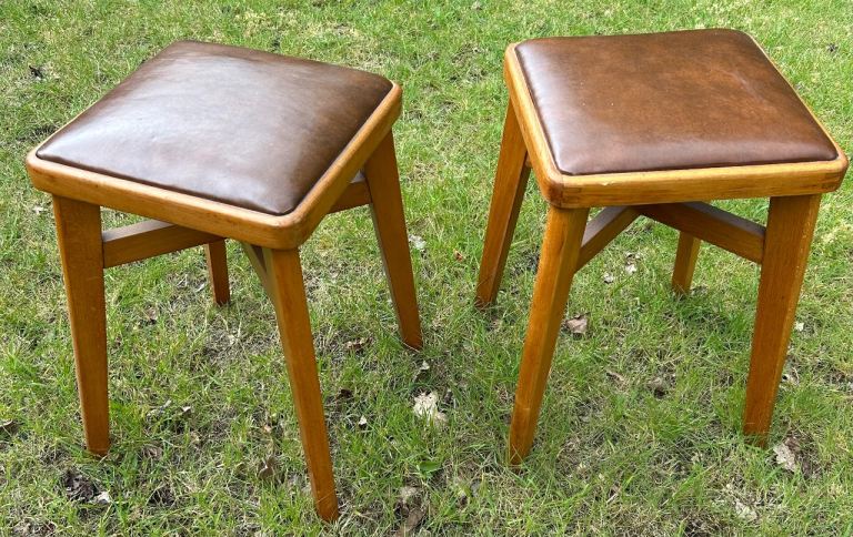 Pair of vintage wooden stools c.50’s/60’s