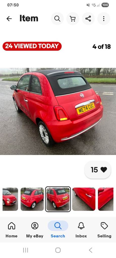 Fiat 500 hybrid convertible 