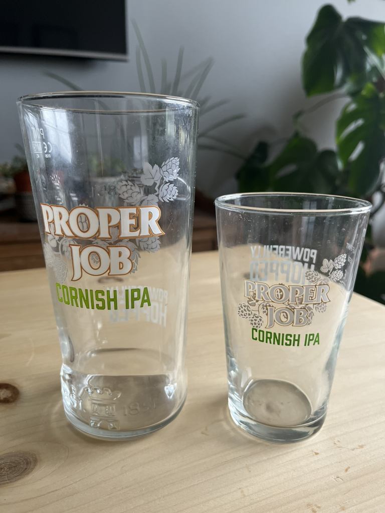 PROPER JOB  - CORNISH IPA - glasses 