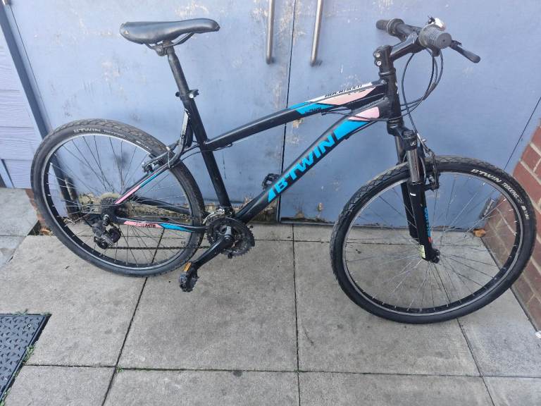 B'Twin Rockrider Mountain Bike – Black, Good Condition