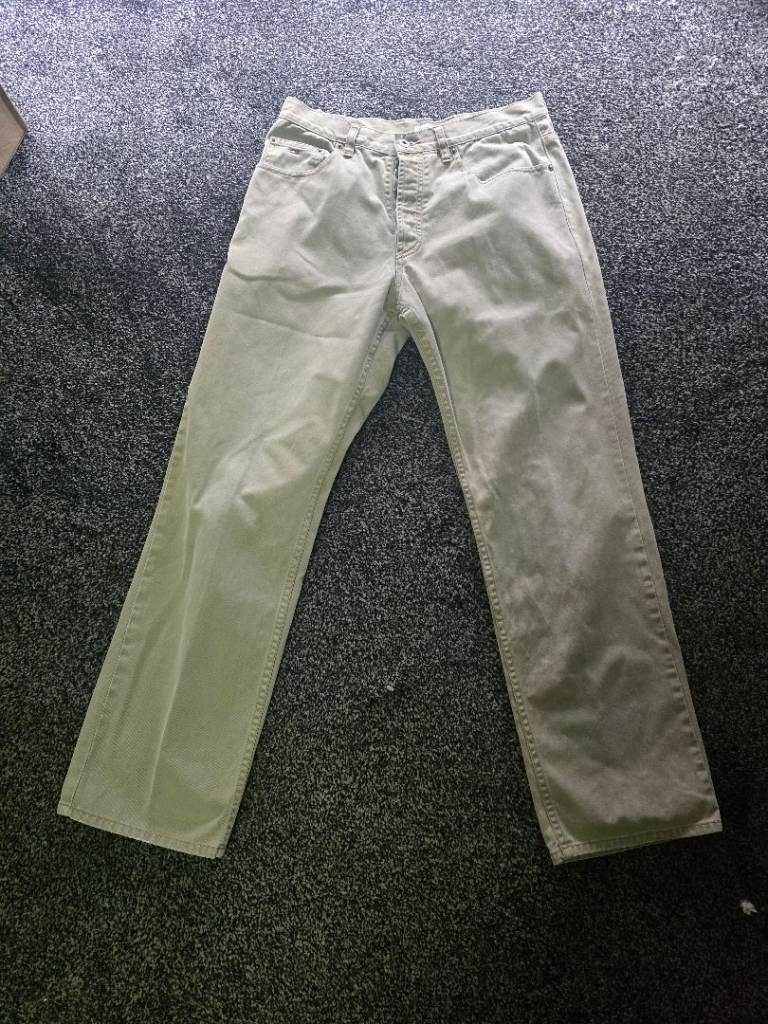 image for Tommy Hilfiger Denim Men’s Beige Trousers – Size 34/34 (100% Cotton) ✨