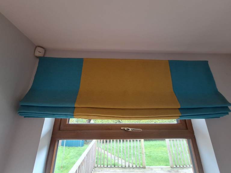 Hand made roman blind and curtains