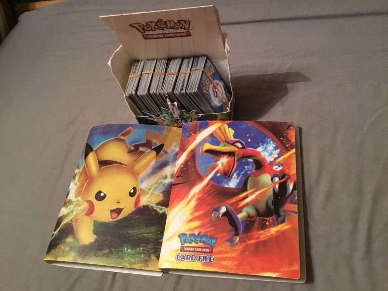 Pokemon Trading Card Game Collection with Binders and Box