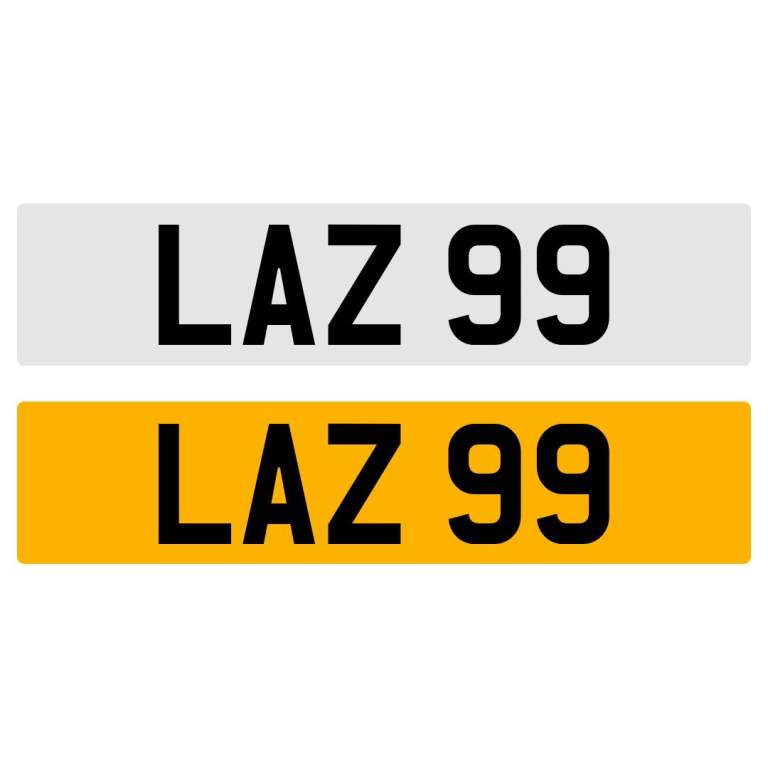 LAZ 99 NUMBER PLATE REGISTRATION NUMBERPLATE REGISTRATION CHERISHED DATELESS NORTHERN IRISH NI