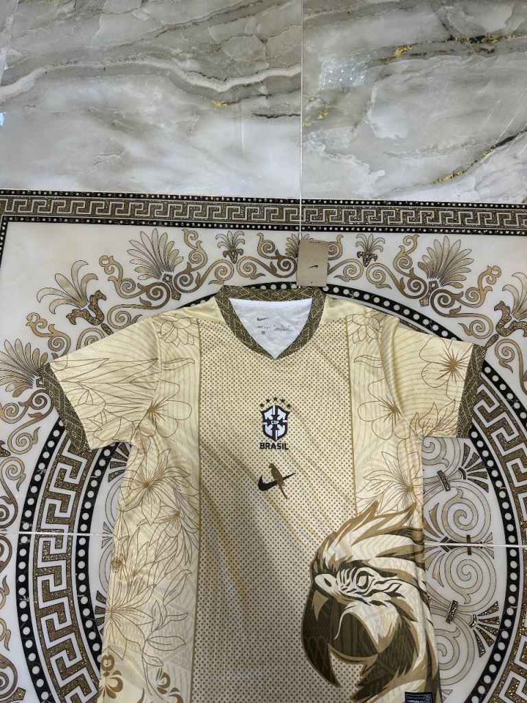 Brand New Nike Brazil Football Shirt – Beige, Size Large